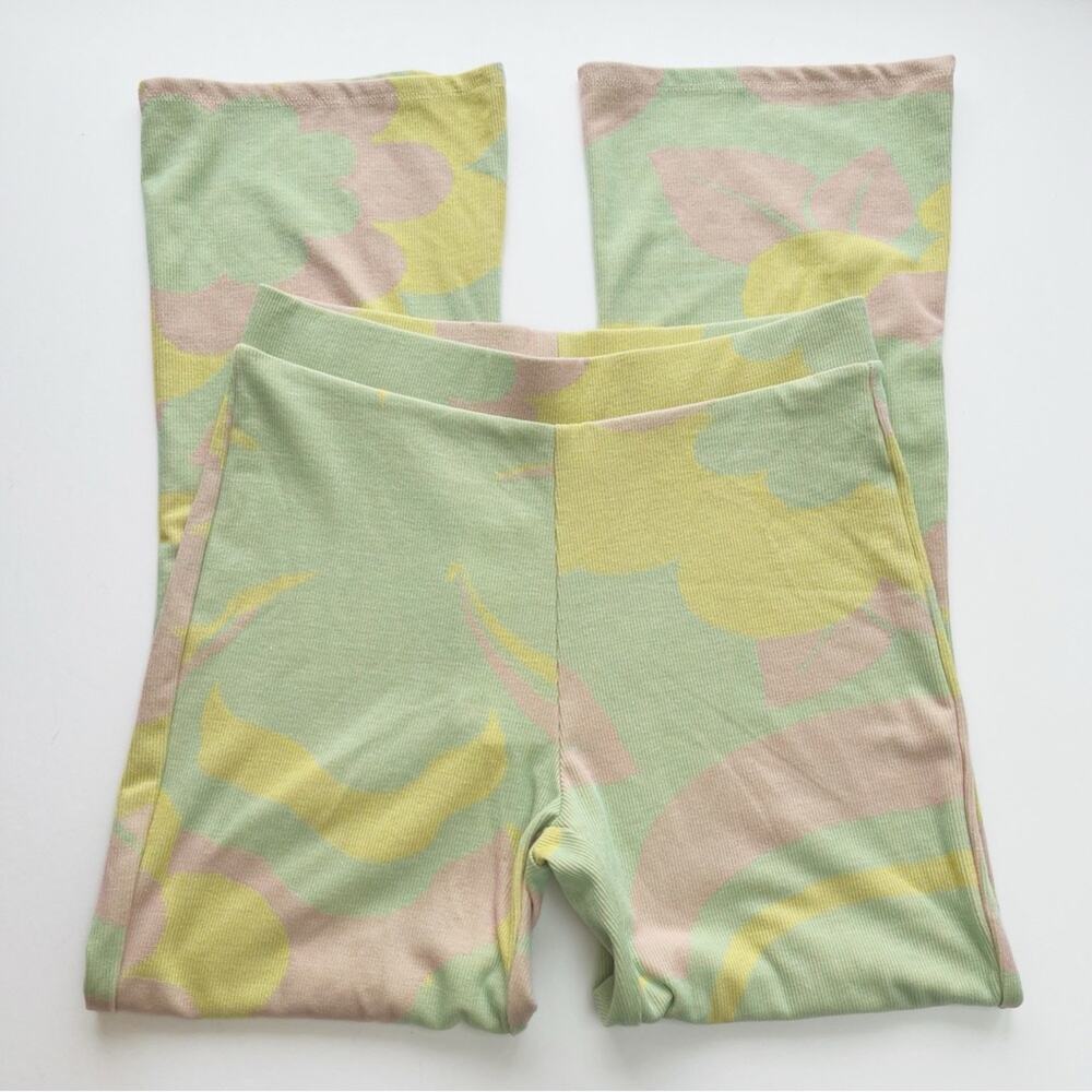 ZARA Pastel Retro Jacquard Flare Pants - Picture 5 of 8
